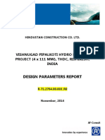 Design Parameters Report: Vishnugad Pipalkoti Hydro Electric Project (4 X 111 MW), THDC, Rishikesh, India