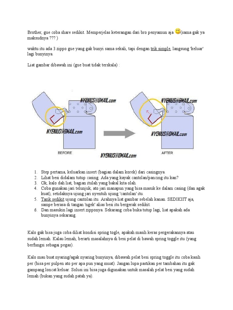 Cara Membuat Zippo Nyaring