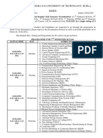 Veer Surendra Sai University of Technology, Burla: The Mid Semester and Regular End Semester Examinations of 7