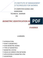 Vignan'S Institute of Management and Technology For Women: Biometric Identification in Atm'S BY P.Harika