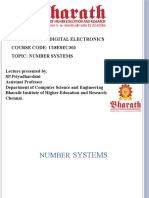 Course Name: Digital Electronics Course Code: U18Esec303 Topic: Number Systems