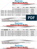 Schedule For 6 May To 12 May 2019: Batch No