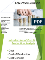 Cost and Production Analysis: Presented by