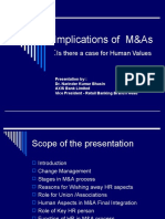 Implications of M&As:: Is There A Case For Human Values