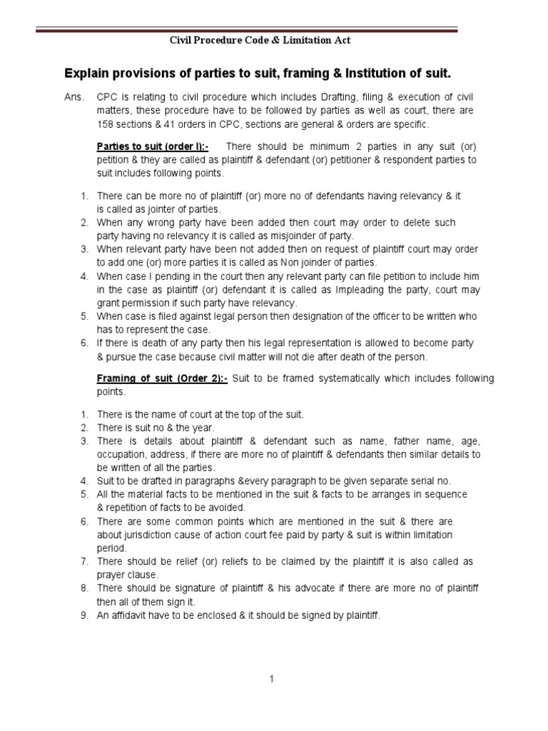 Civil Procedure Code Limitation Act Final 2 Download Free PDF