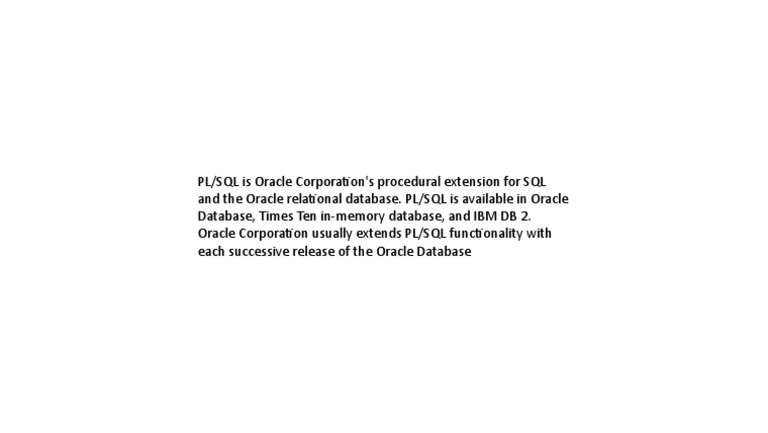 PL SQL | PDF | Science & Mathematics | Technology & Engineering