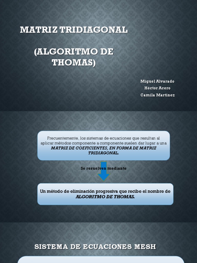 Algoritmo de Thomas y Matrices Tridiagonales | PDF | Matriz ...