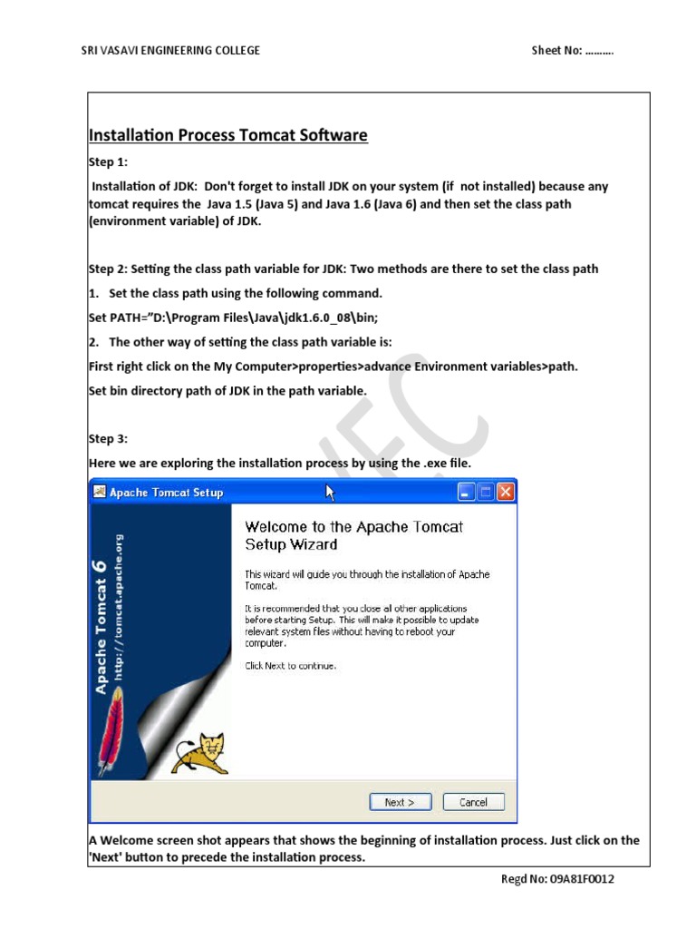 Installation Process Tomacat Software | PDF | Software | Computer ...
