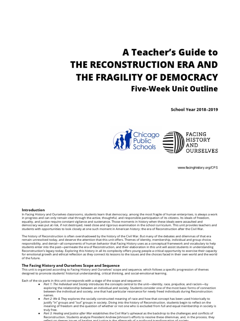 Reconstruction Era: Teaching Democracy | PDF | Pedagogy ...