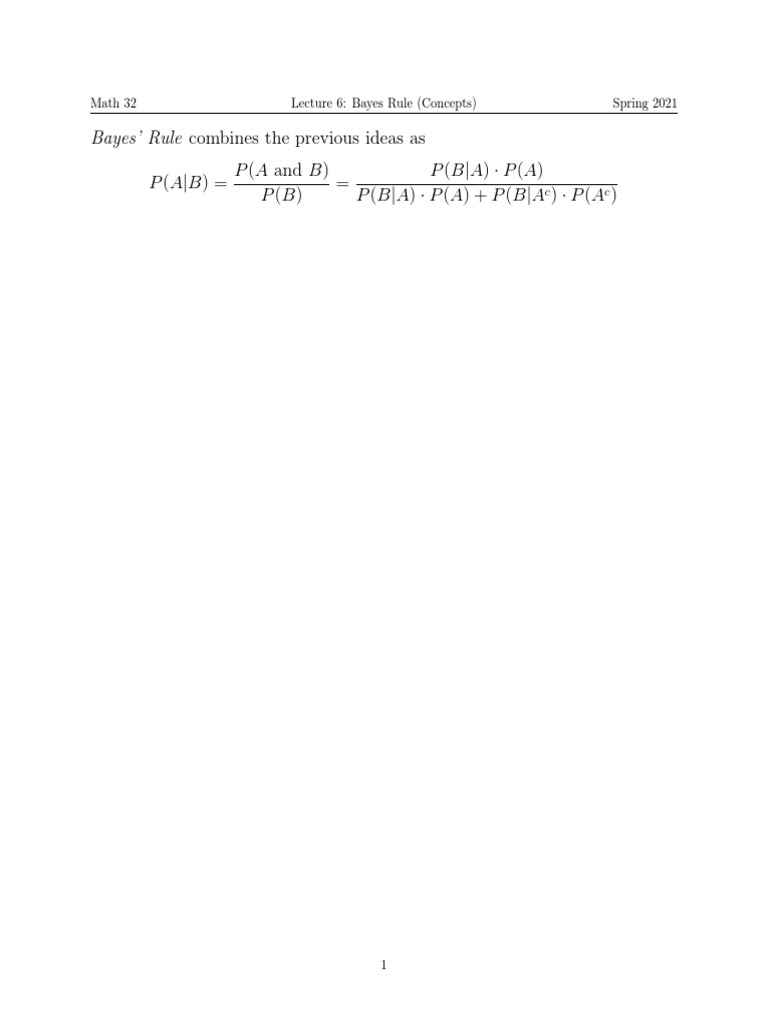 Math 32 - 06 - Bayes Rule (Examples) | PDF | Driving Under The ...