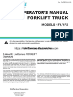 UniCarriers Forklift 1F1 1F2 Operator's Manual