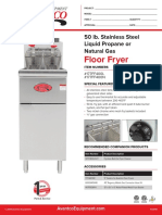 Floor Fryer: 50 Lb. Stainless Steel Liquid Propane or Natural Gas