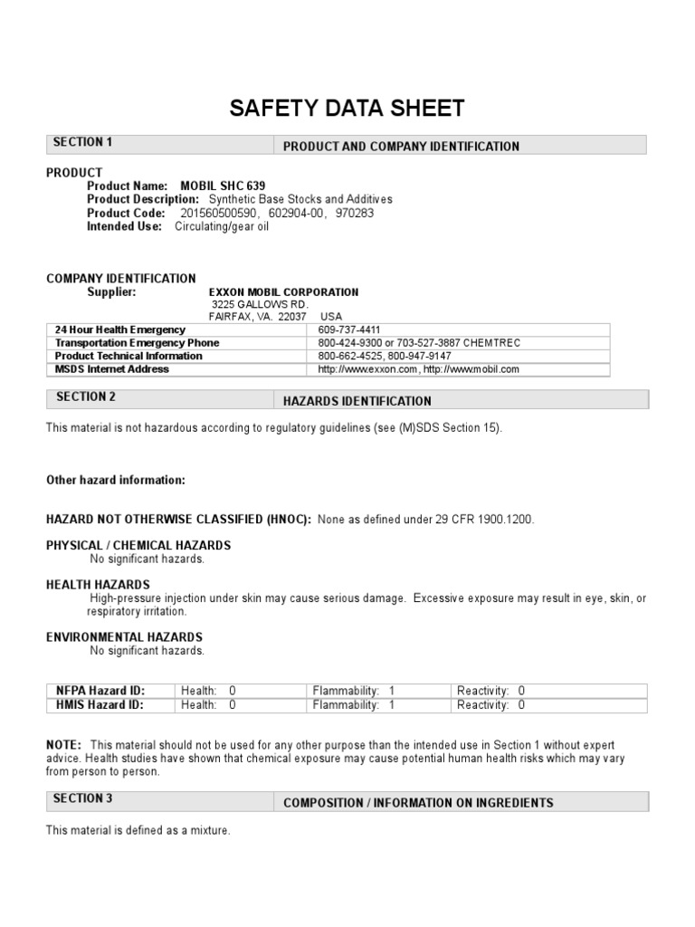 Mobil Shc 630 Gear Oil Msds edu.svet.gob.gt