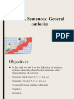 Unit 3. Sentences: General Outlooks