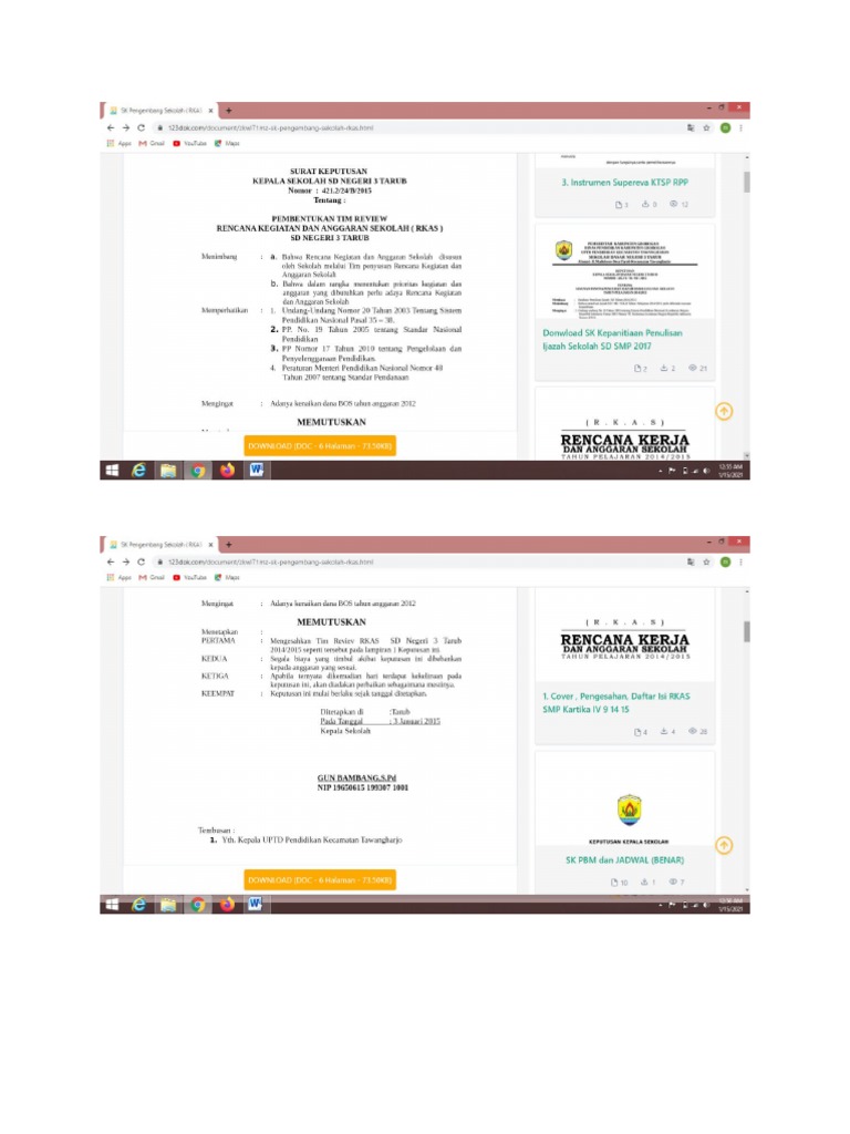 Contoh SK Rkas Foto | PDF