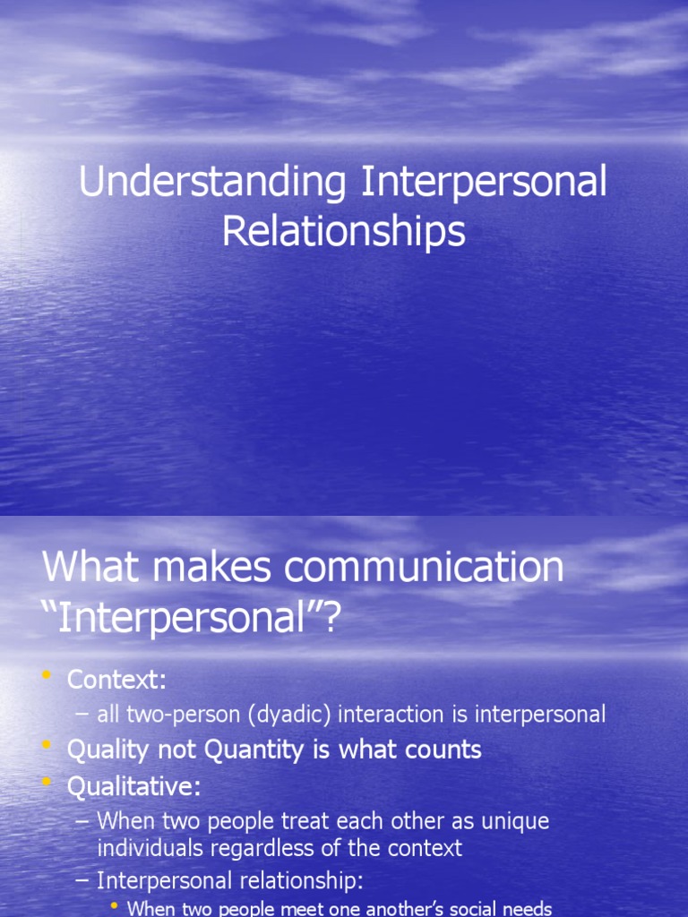 Interpersonal Communication Guide | PDF | Interpersonal Communication ...
