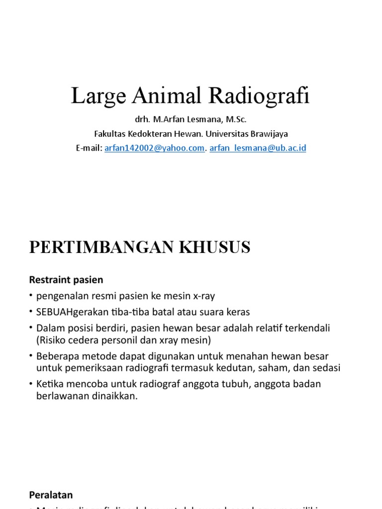 Dasar Radiologi Hewan Besar | PDF