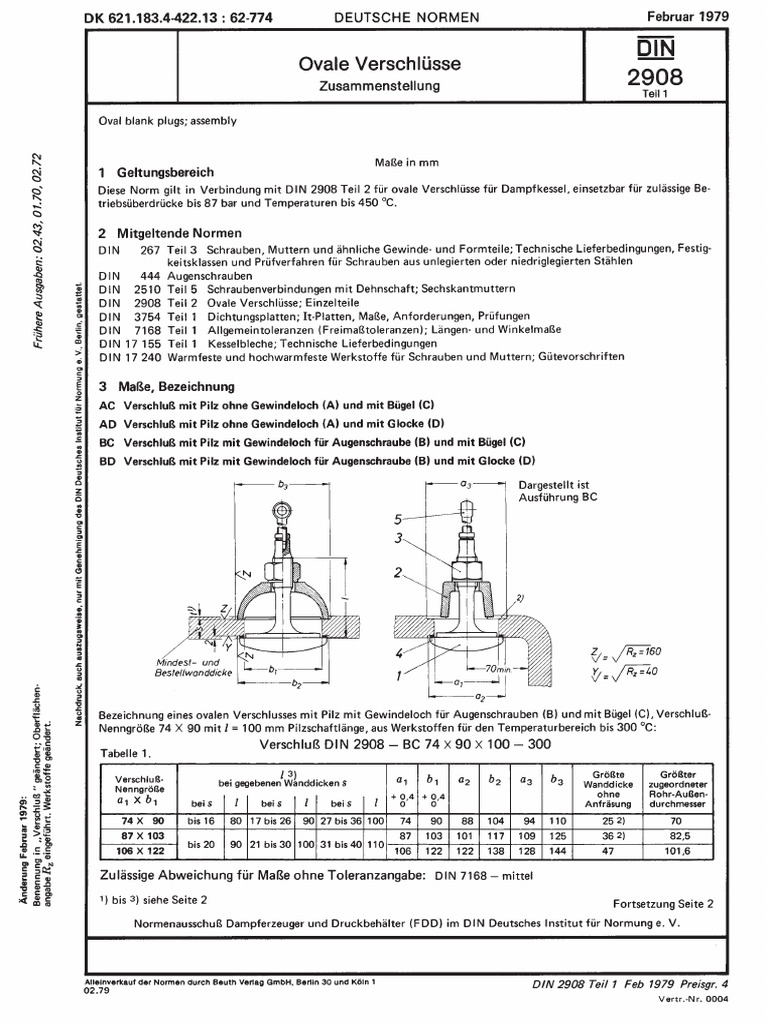 Din 2908-1 1979-02 | PDF
