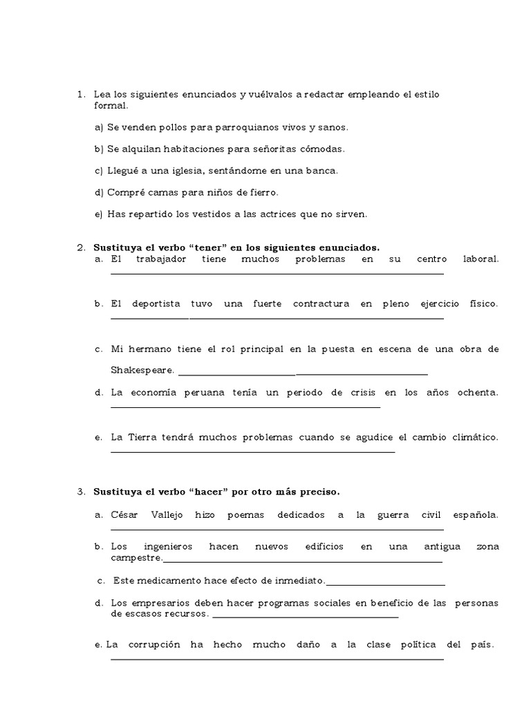 Ejercicios de Redacion | PDF