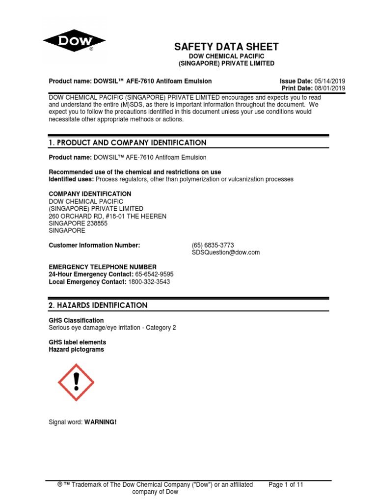 Afe 7610 Sds PDF Toxicity Polyvinyl Chloride