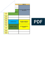 Schedule of classes by hour