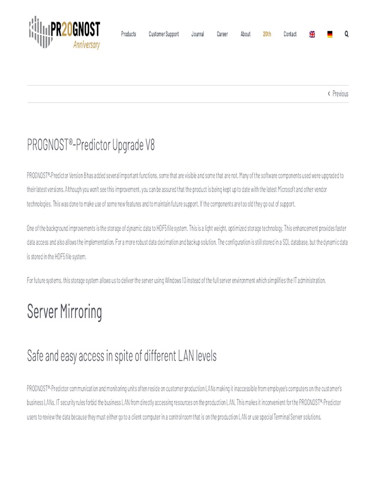 Predator V8 Prognostic Overview | PDF