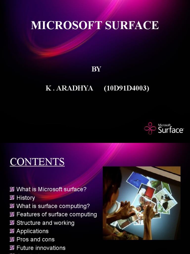 Microsoft Surface: K - ARADHYA (10D91D4003) | PDF | Touchscreen ...