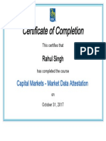 Certificate of Completion: Rahul Singh