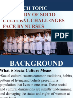 Research Topic The Study of Socio Cultural Challenges Face by Nurses