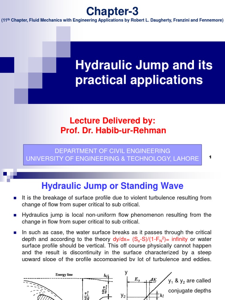 Chapter3 Hydraulic Jump and Its Practical Applications PDF Fluid Mechanics Physical Sciences