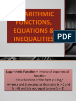 Logarithmic Functions Equations and Inequalities