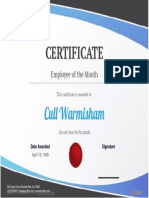 Certificate: Cul Warmisha