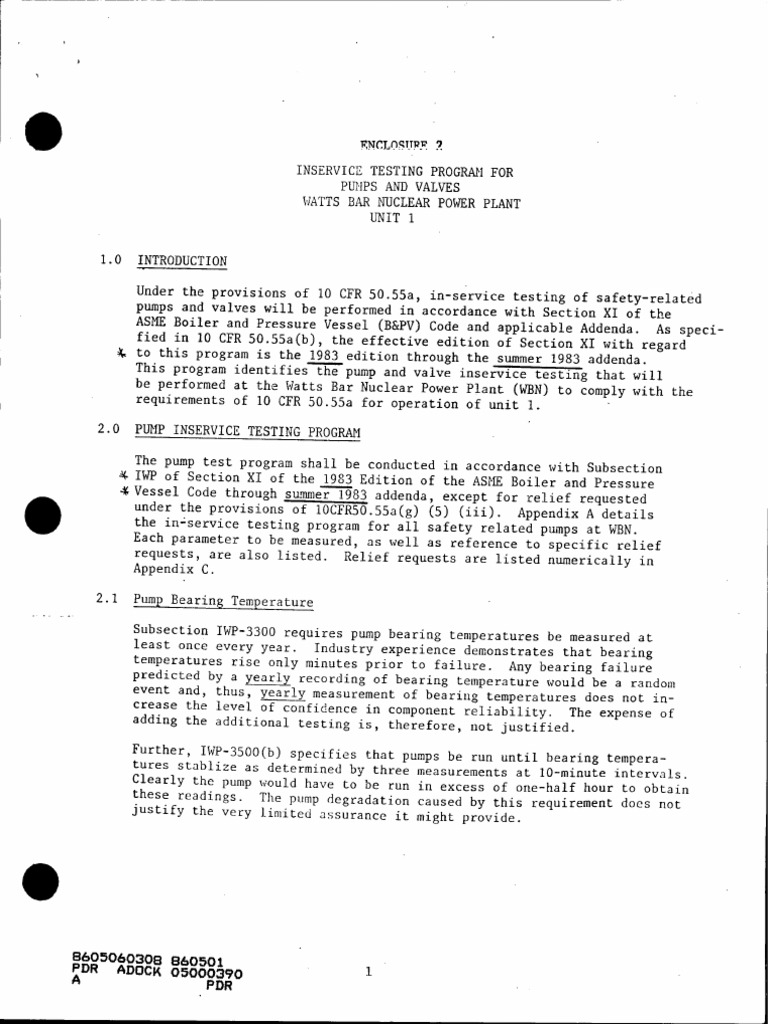 In-Service Testing Program for Pumps and Valves | PDF | Valve | Diesel ...