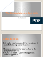 The Comprehension Approach: Ms. Rasha Ali