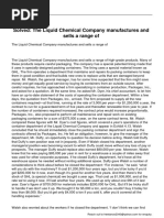 The Liquid Chemical Company Manufactures and Sells A Range of