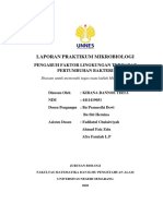 LAPORAN PRAKTIKUM MIKROBIOLOGI Pengaruh Faktor Lingkungan Terhadap Pertumbuhan Bakteri - Kirana Rannoe Tirta - 4411419051