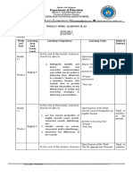 Department of Education: Week and Date Learning Area and Grade Level Learning Competency Learning Tasks Mode of Delivery