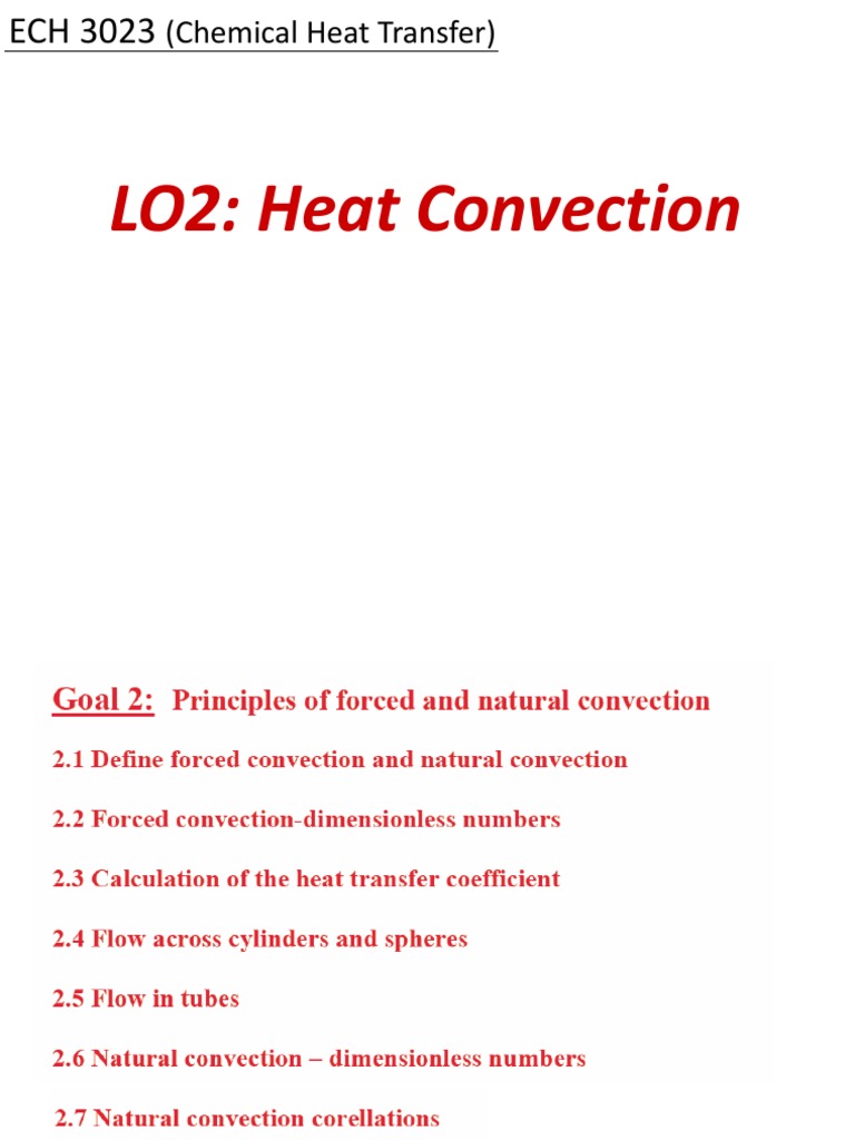LO2: Heat Convection | PDF | Reynolds Number | Boundary Layer