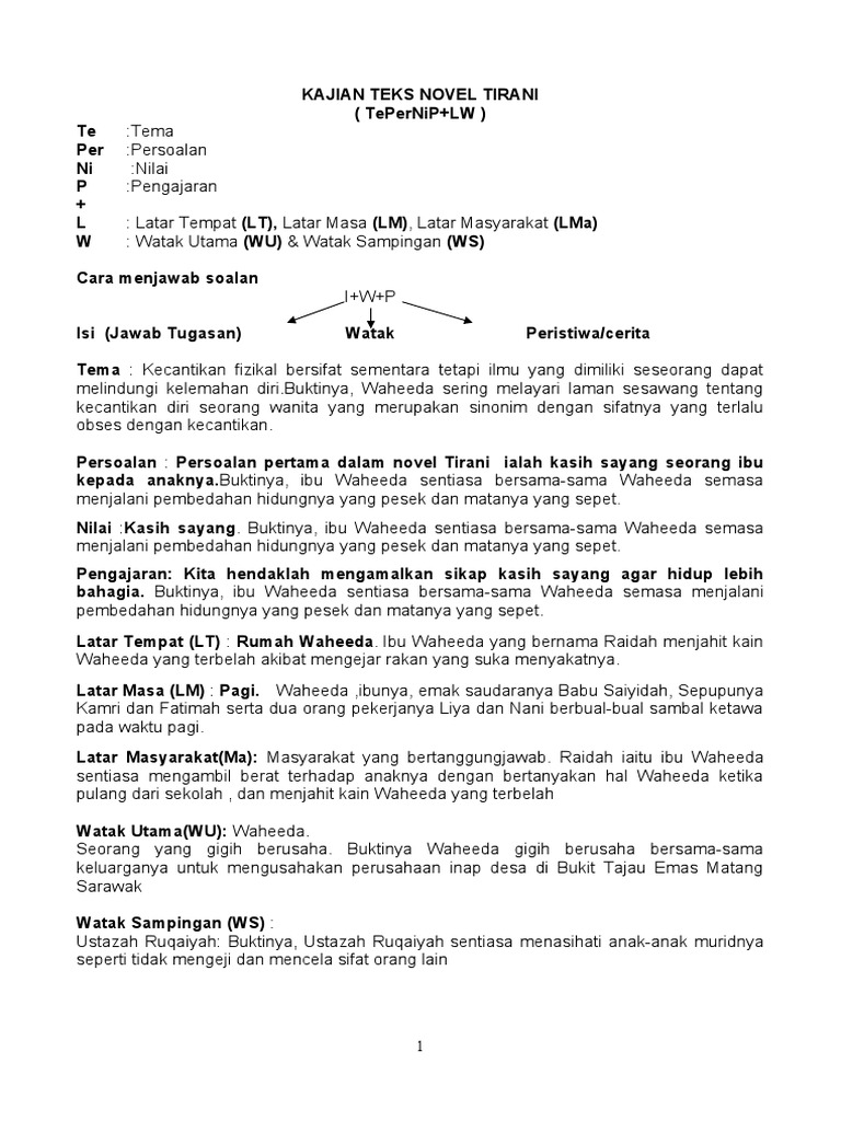Novel Tirani Dan Novel La 2020 Pdf