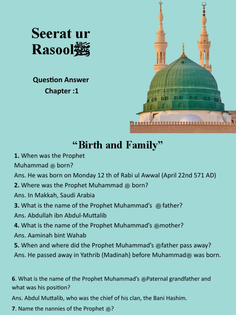 Seerat Ur Rasool : Question Answer | PDF