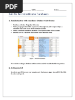 Lab 06: Introduction To Databases: 1. Familiarization With Some Basic Database Related Terms