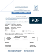 Certificate of Calibration: Amco Saudi Arabia