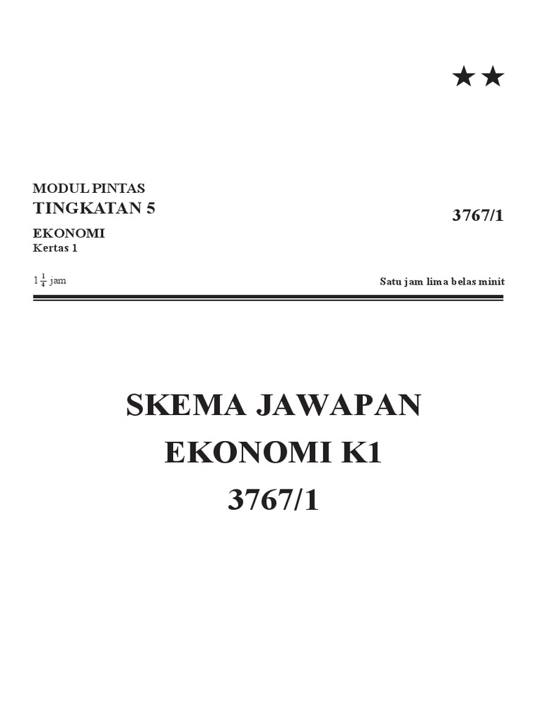 Jawapan Modul Ekonomi Tingkatan 4