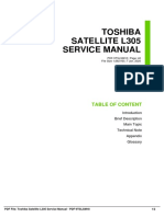 Toshiba Satellite L305 Service Manual: Table of Content