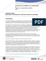 APUNTES TEMA 1 La Comunicación Social de La Ciencia y La Tecnología