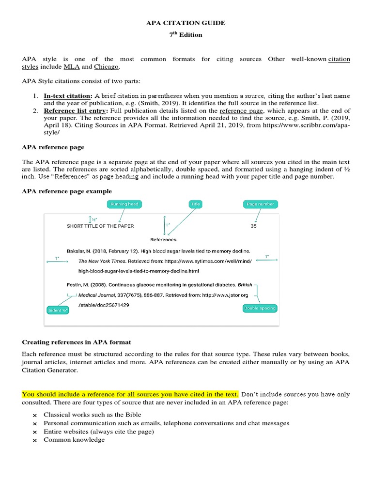 Apa Citation Guide 7 Edition | PDF | Apa Style | Digital Object 