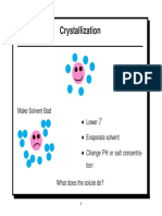Crystallization: Make Solvent Bad Lower Evaporate Solvent Change PH or Salt Concentra-Tion What Does The Solute Do?