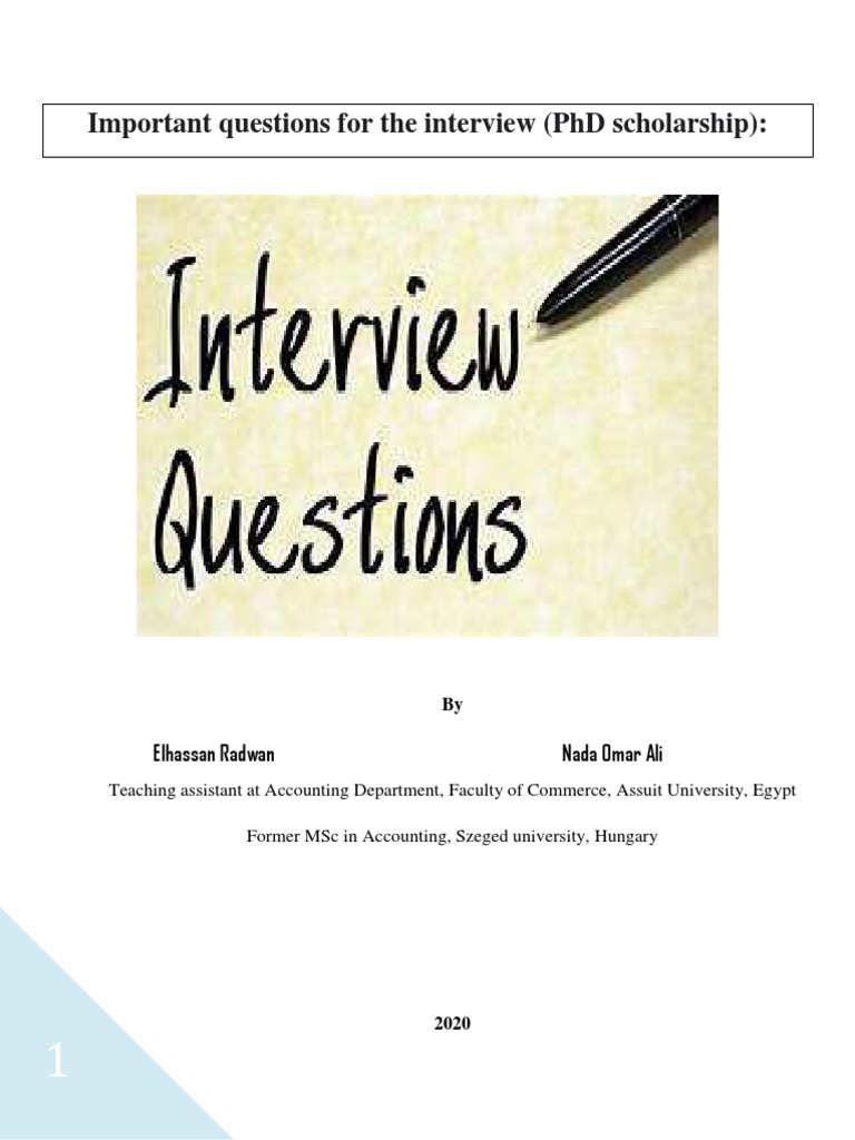 PhD Scholarship Interview Guide | PDF | Doctorate | University