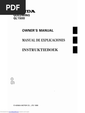 Goldwing - gl1500 - Owner's Manual | PDF | Gasoline | Motorcycle