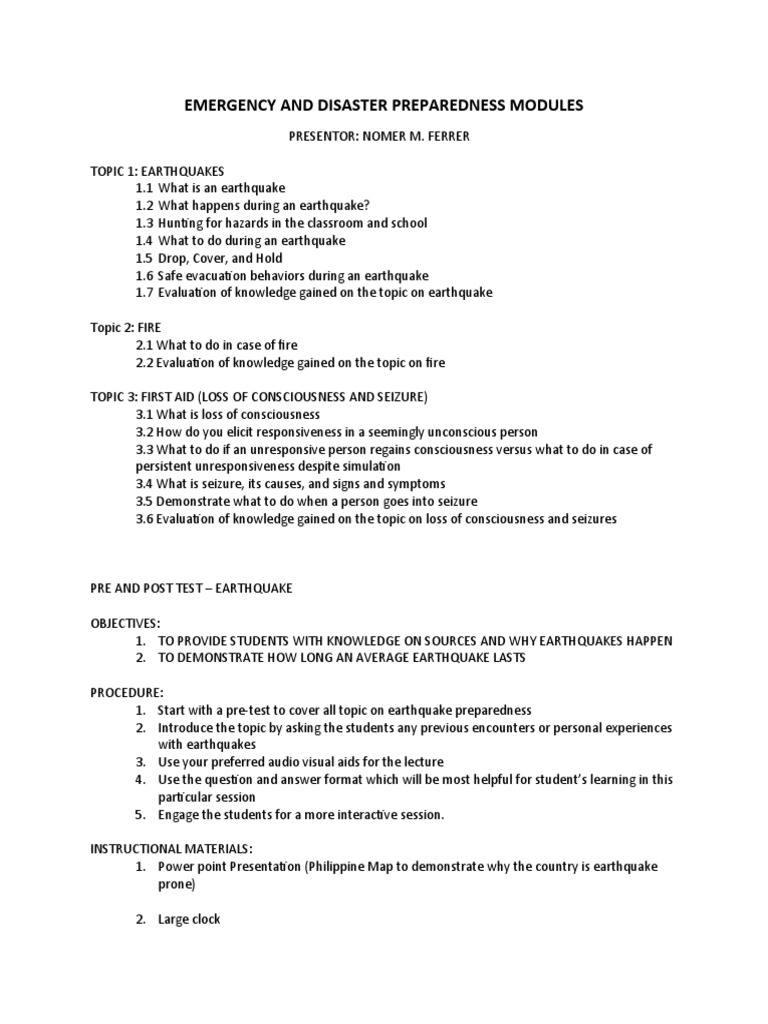CWTS Specific Topics Module | PDF | Earthquakes | Nature